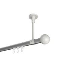 Gardinenstange mit Innenlauf (Deckenbefestigung) Silbergrau / Weiß, Aluminium / Metall 20 mm Ø Sonette Luino Gardinenstange mit Innenlauf (Deckenbefestigung) Silbergrau / Weiß, Aluminium / Metall 20 mm Ø Sonette Luino