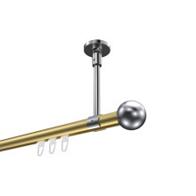 Innenlaufstange (Deckenanbringung) Messing-Optik / Chrom, Aluminium / Metall 20 mm Ø Sonette Luino Innenlaufstange (Deckenanbringung) Messing-Optik / Chrom, Aluminium / Metall 20 mm Ø Sonette Luino