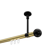 Gardinenstange mit Innenlauf (Deckenbefestigung) Messing-Optik / Schwarz, Aluminium / Metall 20 mm Ø Sonette Luino Gardinenstange mit Innenlauf (Deckenbefestigung) Messing-Optik / Schwarz, Aluminium / Metall 20 mm Ø Sonette Luino