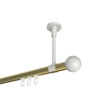 Innenlauf-Vorhangstange (Deckenmontage) Messing-Optik / Weiß, Aluminium / Metall 20 mm Ø Sonette Luino Innenlauf-Vorhangstange (Deckenmontage) Messing-Optik / Weiß, Aluminium / Metall 20 mm Ø Sonette Luino