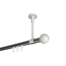 Innenlauf-Vorhangstange (Deckenmontage) Edelstahl-Optik / Weiß, Aluminium / Metall 20 mm Ø Sonette Luino Innenlauf-Vorhangstange (Deckenmontage) Edelstahl-Optik / Weiß, Aluminium / Metall 20 mm Ø Sonette Luino