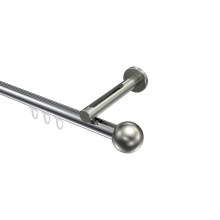 Vorhangstange mit Innenlauf Chrom / Edelstahl-Optik, Aluminium / Metall 20 mm Ø Siteno Luino Vorhangstange mit Innenlauf Chrom / Edelstahl-Optik, Aluminium / Metall 20 mm Ø Siteno Luino