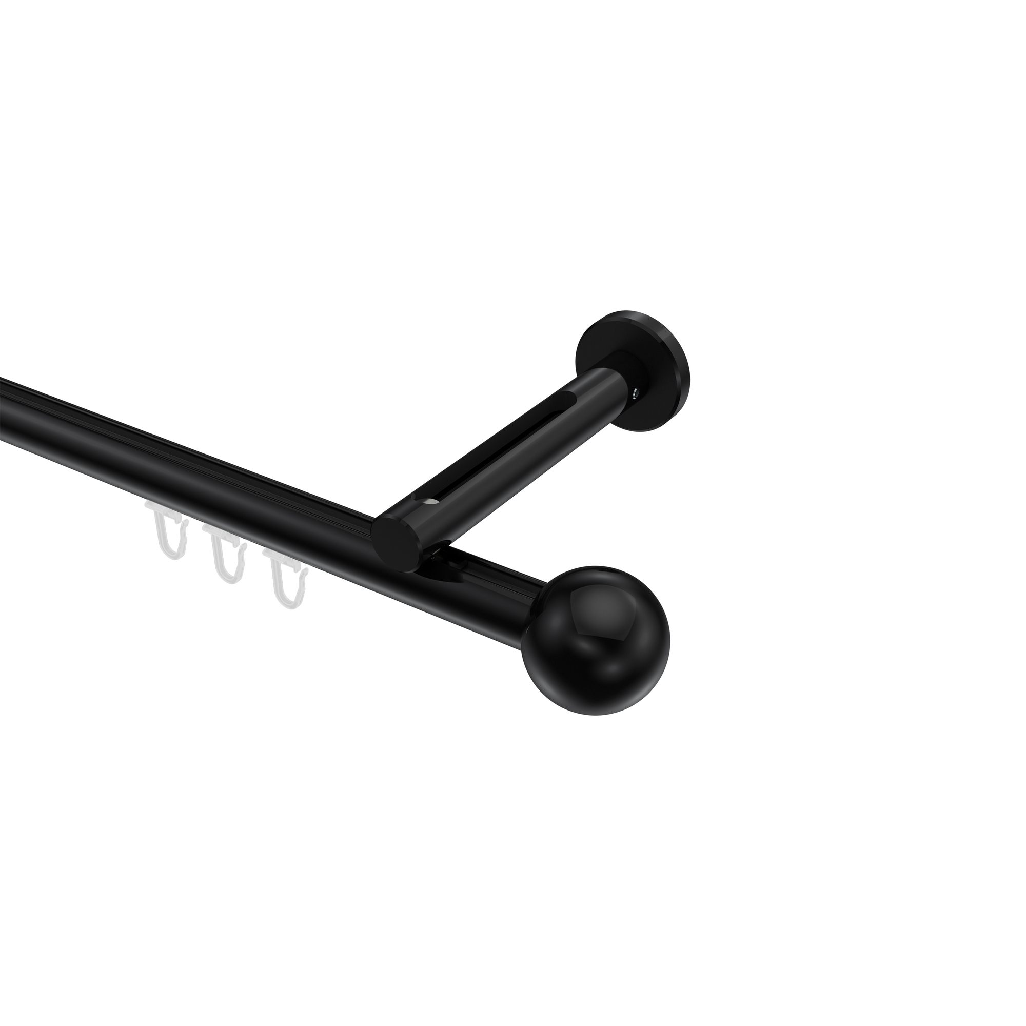 Innenlauf-Gardinenstange Schwarz, Aluminium / Metall 20 mm Ø Siteno Luino Innenlauf-Gardinenstange Schwarz, Aluminium / Metall 20 mm Ø Siteno Luino