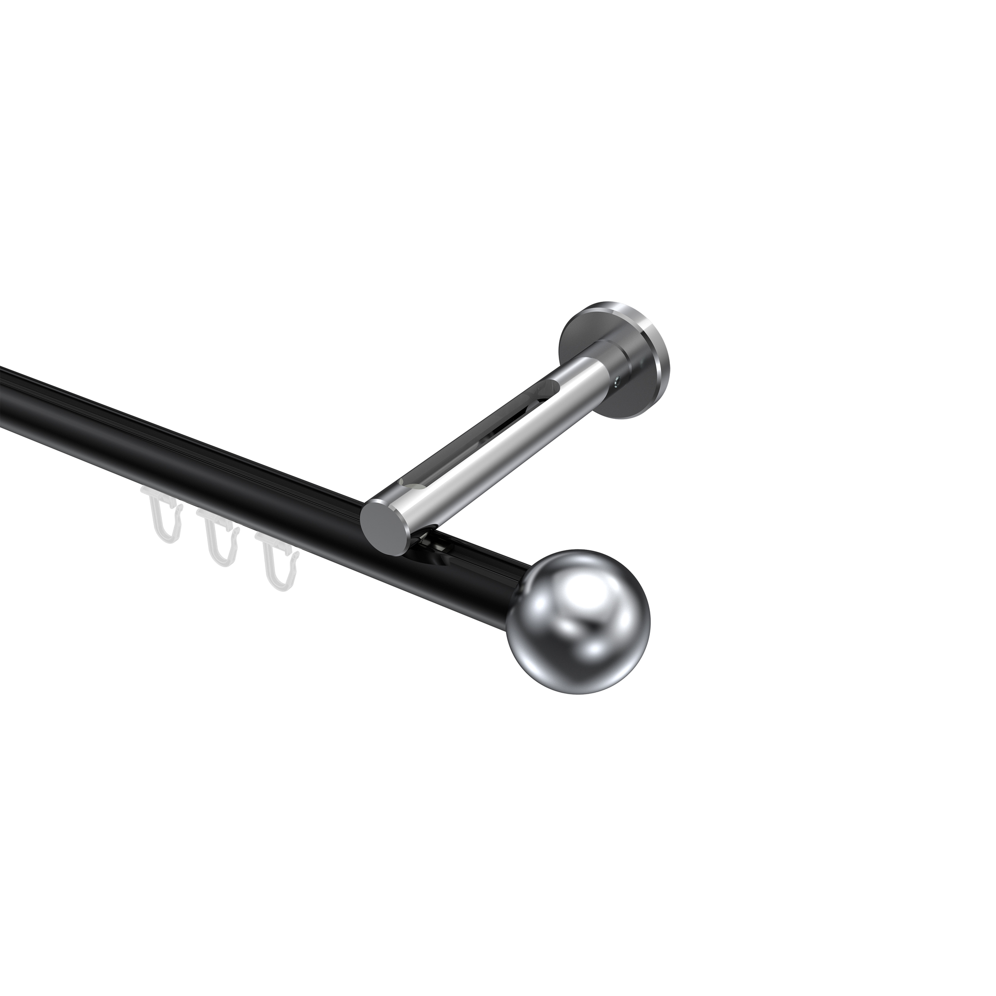 Innenlaufstange Schwarz / Chrom, Aluminium / Metall 20 mm Ø Siteno Luino Innenlaufstange Schwarz / Chrom, Aluminium / Metall 20 mm Ø Siteno Luino