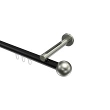 Vorhangstange mit Innenlauf Schwarz / Edelstahl-Optik, Aluminium / Metall 20 mm Ø Siteno Luino Vorhangstange mit Innenlauf Schwarz / Edelstahl-Optik, Aluminium / Metall 20 mm Ø Siteno Luino