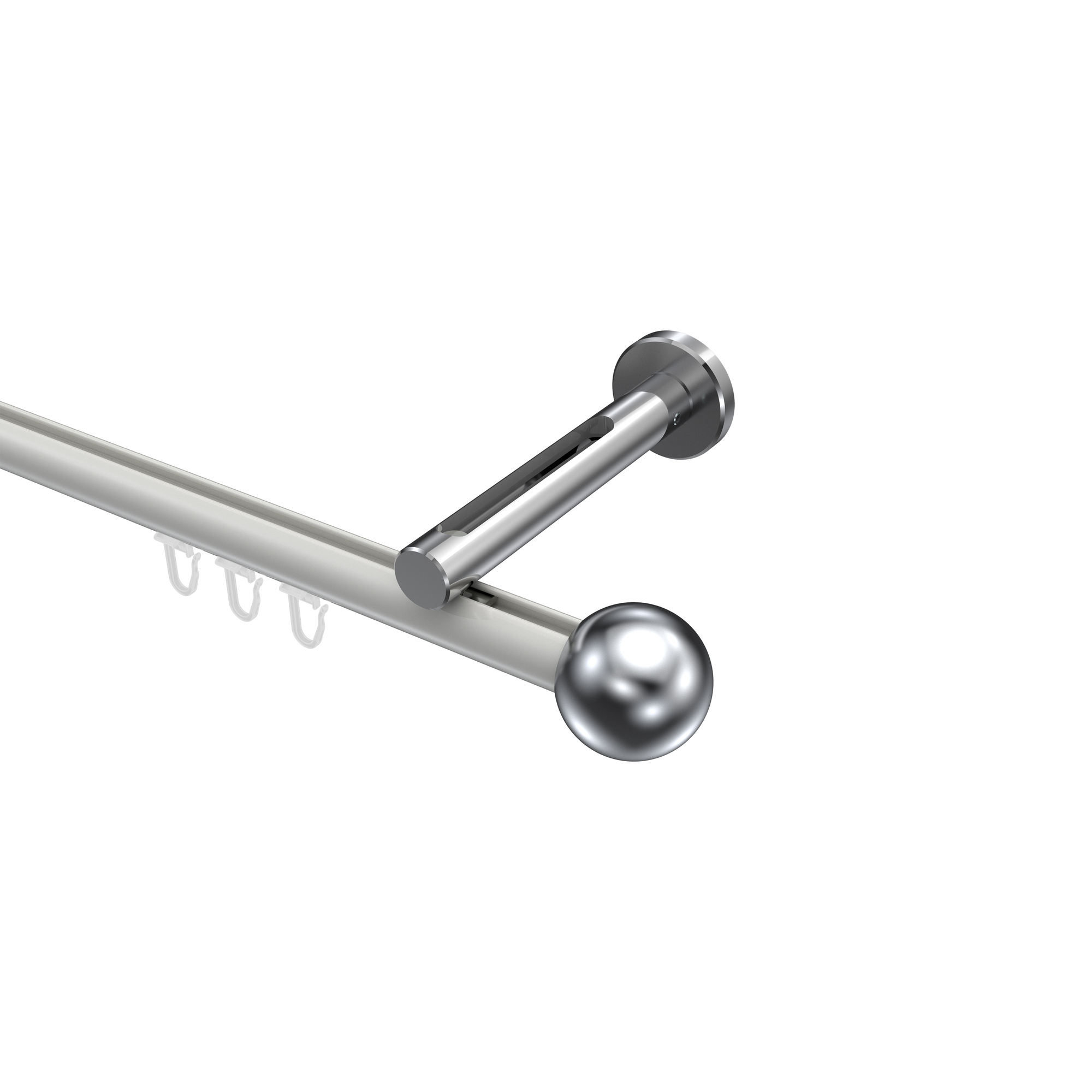 Innenlaufstange Weiß / Chrom, Aluminium / Metall 20 mm Ø Siteno Luino Innenlaufstange Weiß / Chrom, Aluminium / Metall 20 mm Ø Siteno Luino