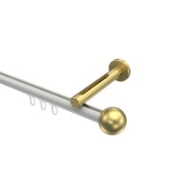 Innenlauf-Vorhangstange Weiß / Messing-Optik, Aluminium / Metall 20 mm Ø Siteno Luino Innenlauf-Vorhangstange Weiß / Messing-Optik, Aluminium / Metall 20 mm Ø Siteno Luino