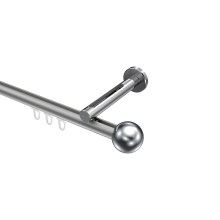 Innenlauf-Gardinenstange Silbergrau / Chrom, Aluminium / Metall 20 mm Ø Siteno Luino Innenlauf-Gardinenstange Silbergrau / Chrom, Aluminium / Metall 20 mm Ø Siteno Luino