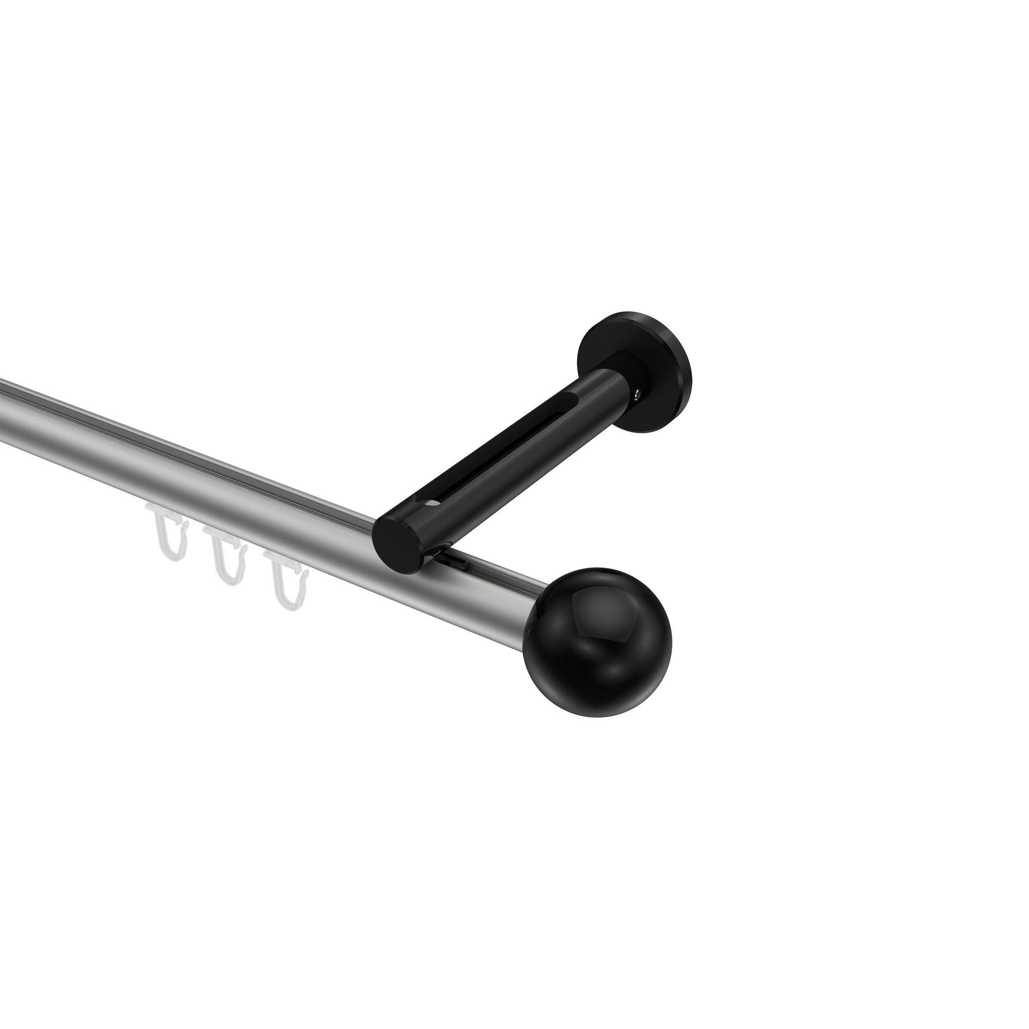 Innenlaufstange Silbergrau / Schwarz, Aluminium / Metall 20 mm Ø Siteno Luino Innenlaufstange Silbergrau / Schwarz, Aluminium / Metall 20 mm Ø Siteno Luino