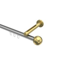 Innenlauf-Vorhangstange Silbergrau / Messing-Optik, Aluminium / Metall 20 mm Ø Siteno Luino Innenlauf-Vorhangstange Silbergrau / Messing-Optik, Aluminium / Metall 20 mm Ø Siteno Luino