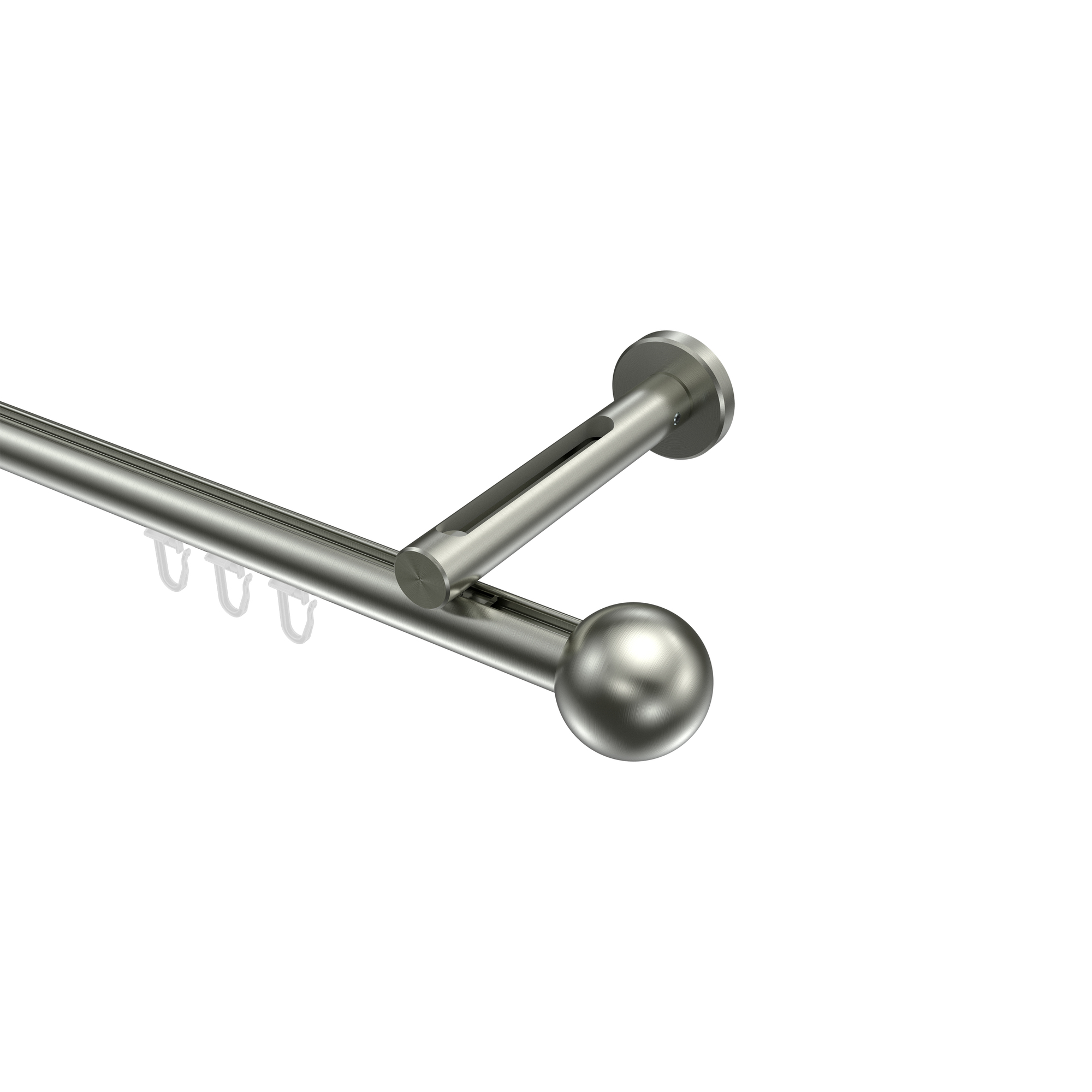 Innenlauf-Gardinenstange Edelstahl-Optik, Aluminium / Metall 20 mm Ø Siteno Luino Innenlauf-Gardinenstange Edelstahl-Optik, Aluminium / Metall 20 mm Ø Siteno Luino