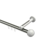 Innenlauf-Vorhangstange Edelstahl-Optik / Weiß, Aluminium / Metall 20 mm Ø Siteno Luino Innenlauf-Vorhangstange Edelstahl-Optik / Weiß, Aluminium / Metall 20 mm Ø Siteno Luino