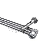 Innenlauf-Gardinenstange Chrom, Aluminium / Metall 20 mm Ø Siteno Luino, 2-läufig Innenlauf-Gardinenstange Chrom, Aluminium / Metall 20 mm Ø Siteno Luino, 2-läufig