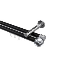 Innenlaufstange Schwarz / Chrom, Aluminium / Metall 20 mm Ø Siteno Luino, 2-läufig Innenlaufstange Schwarz / Chrom, Aluminium / Metall 20 mm Ø Siteno Luino, 2-läufig