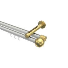 Innenlauf-Vorhangstange Weiß / Messing-Optik, Aluminium / Metall 20 mm Ø Siteno Luino, zweiläufig Innenlauf-Vorhangstange Weiß / Messing-Optik, Aluminium / Metall 20 mm Ø Siteno Luino, zweiläufig