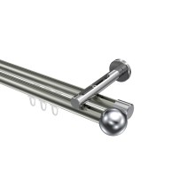 Innenlaufstange Edelstahl-Optik / Chrom, Aluminium / Metall 20 mm Ø Siteno Luino, doppelläufig Innenlaufstange Edelstahl-Optik / Chrom, Aluminium / Metall 20 mm Ø Siteno Luino, doppelläufig