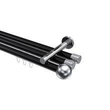 Innenlaufstange Schwarz / Chrom, Aluminium / Metall 20 mm Ø Siteno Luino, 3-läufig Innenlaufstange Schwarz / Chrom, Aluminium / Metall 20 mm Ø Siteno Luino, 3-läufig