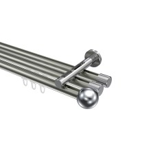 Innenlaufstange Edelstahl-Optik / Chrom, Aluminium / Metall 20 mm Ø Siteno Luino, 3-läufig Innenlaufstange Edelstahl-Optik / Chrom, Aluminium / Metall 20 mm Ø Siteno Luino, 3-läufig