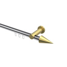 Gardinenstange mit Innenlauf Chrom / Messing-Optik, Aluminium / Metall 20 mm Ø Platon Savio Gardinenstange mit Innenlauf Chrom / Messing-Optik, Aluminium / Metall 20 mm Ø Platon Savio