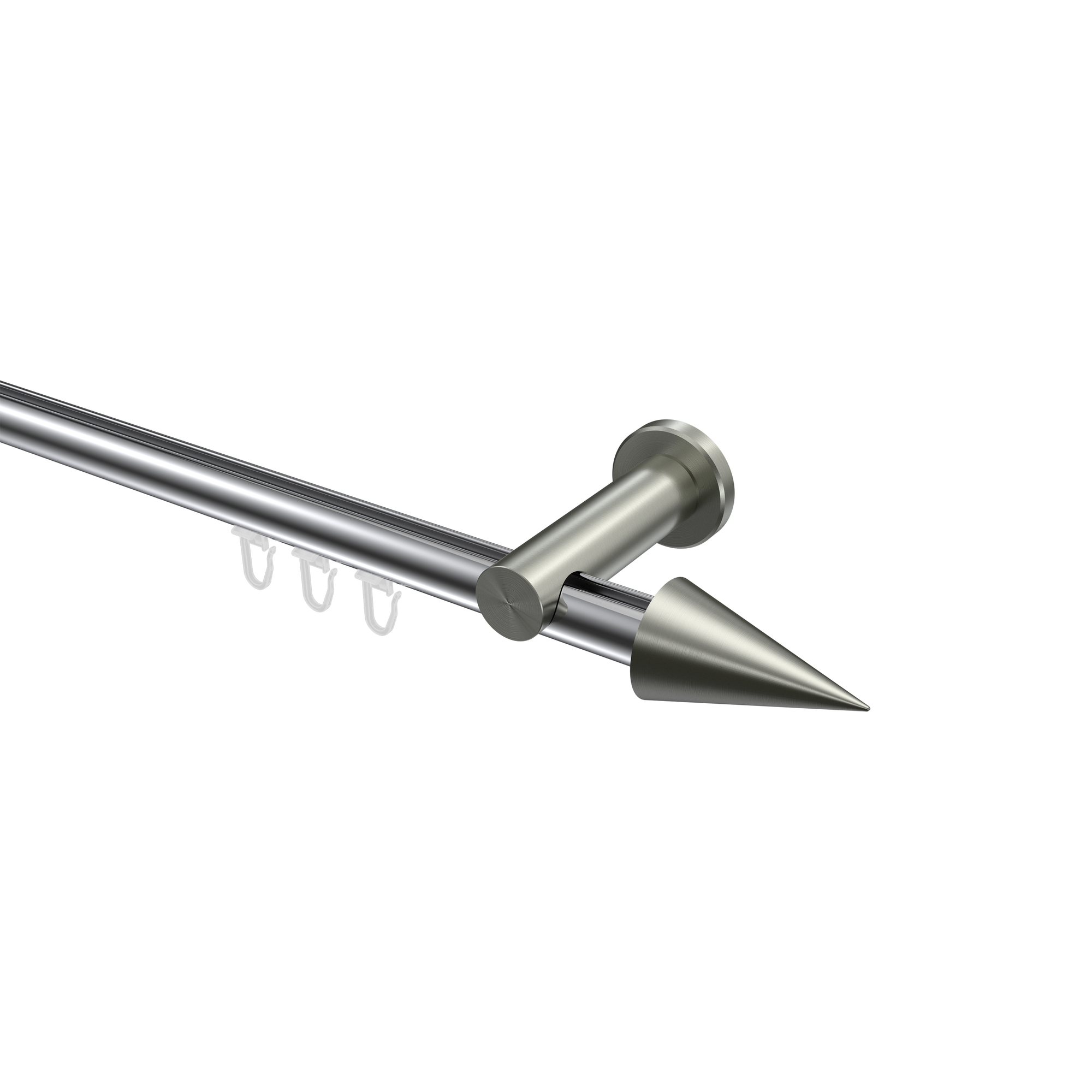 Innenlauf-Gardinenstange Chrom / Edelstahl-Optik, Aluminium / Metall 20 mm Ø Platon Savio Innenlauf-Gardinenstange Chrom / Edelstahl-Optik, Aluminium / Metall 20 mm Ø Platon Savio