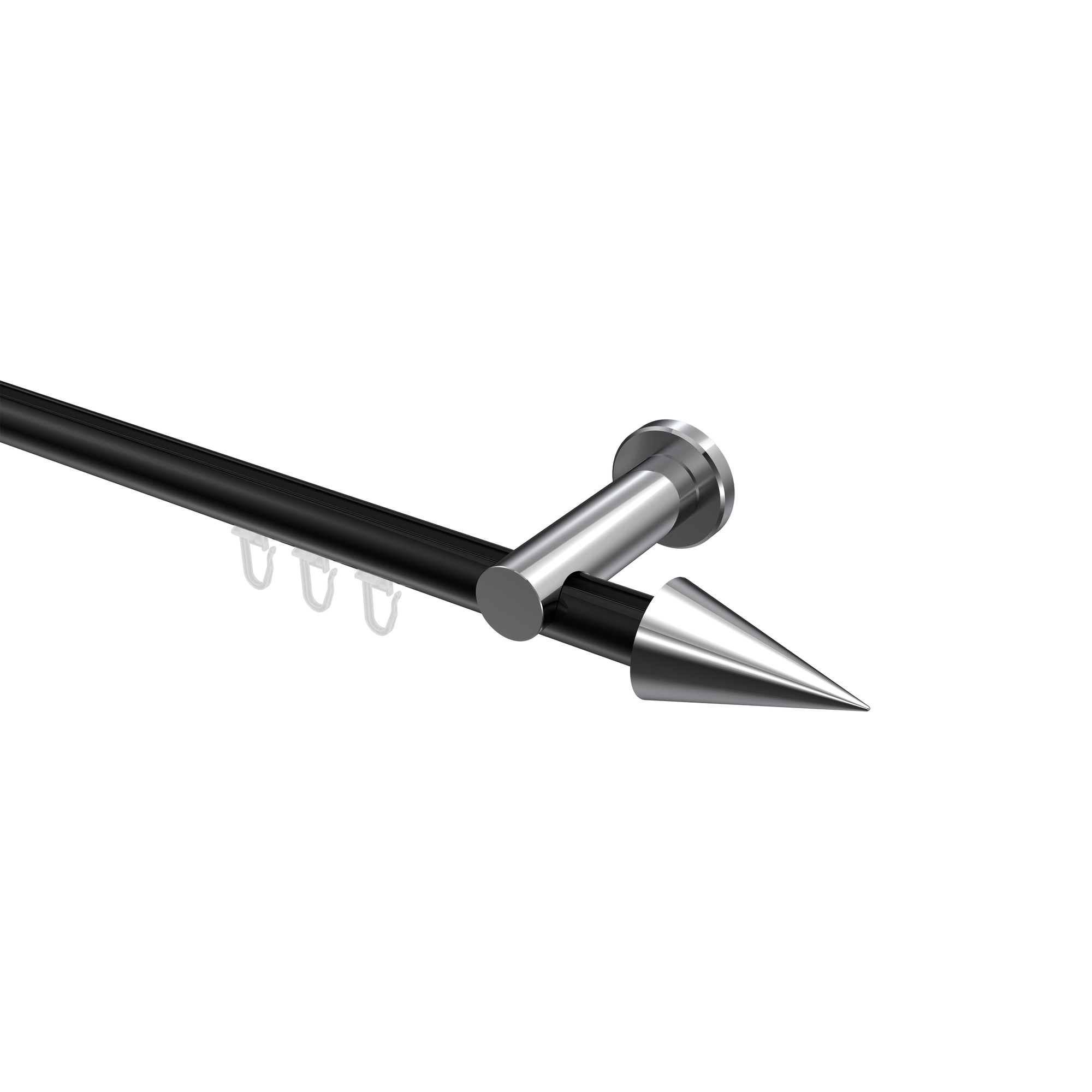 Innenlauf-Vorhangstangen Schwarz / Chrom, Aluminium / Metall 20 mm Ø Platon Savio Innenlauf-Vorhangstangen Schwarz / Chrom, Aluminium / Metall 20 mm Ø Platon Savio