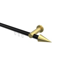 Innenlauf-Vorhangstange Schwarz / Messing-Optik, Aluminium / Metall 20 mm Ø Platon Savio Innenlauf-Vorhangstange Schwarz / Messing-Optik, Aluminium / Metall 20 mm Ø Platon Savio