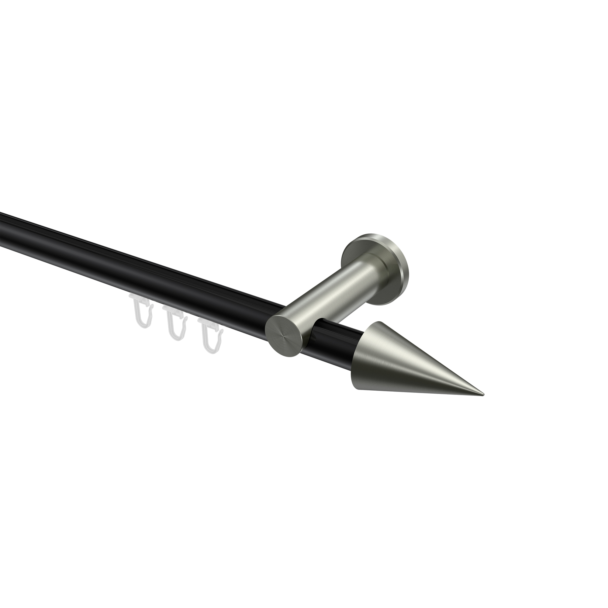 Innenlaufstangen Schwarz / Edelstahl-Optik, Aluminium / Metall 20 mm Ø Platon Savio Innenlaufstangen Schwarz / Edelstahl-Optik, Aluminium / Metall 20 mm Ø Platon Savio