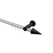 Innenlauf-Gardinenstange Weiß / Schwarz, Aluminium / Metall 20 mm Ø Platon Savio Innenlauf-Gardinenstange Weiß / Schwarz, Aluminium / Metall 20 mm Ø Platon Savio