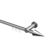 Vorhangstange mit Innenlauf Silbergrau / Chrom, Aluminium / Metall 20 mm Ø Platon Savio Vorhangstange mit Innenlauf Silbergrau / Chrom, Aluminium / Metall 20 mm Ø Platon Savio