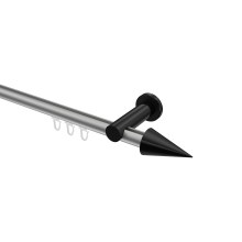 Innenlauf-Gardinenstange Silbergrau / Schwarz, Aluminium / Metall 20 mm Ø Platon Savio Innenlauf-Gardinenstange Silbergrau / Schwarz, Aluminium / Metall 20 mm Ø Platon Savio