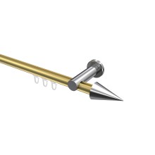 Innenlauf-Vorhangstange Messing-Optik / Chrom, Aluminium / Metall 20 mm Ø Platon Savio Innenlauf-Vorhangstange Messing-Optik / Chrom, Aluminium / Metall 20 mm Ø Platon Savio