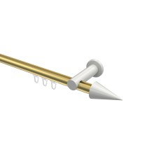 Vorhangstange mit Innenlauf Messing-Optik / Weiß, Aluminium / Metall 20 mm Ø Platon Savio Vorhangstange mit Innenlauf Messing-Optik / Weiß, Aluminium / Metall 20 mm Ø Platon Savio