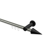 Innenlauf-Vorhangstangen Edelstahl-Optik / Schwarz, Aluminium / Metall 20 mm Ø Platon Savio Innenlauf-Vorhangstangen Edelstahl-Optik / Schwarz, Aluminium / Metall 20 mm Ø Platon Savio