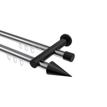 Innenlaufstange Chrom / Schwarz, Metall 20 mm Ø Platon Savio, 2-läufig Innenlaufstange Chrom / Schwarz, Metall 20 mm Ø Platon Savio, 2-läufig