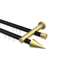 Innenlaufstange Schwarz / Messing-Optik, doppelläufig Aluminium / Metall 20 mm Ø Platon Savio Innenlaufstange Schwarz / Messing-Optik, doppelläufig Aluminium / Metall 20 mm Ø Platon Savio