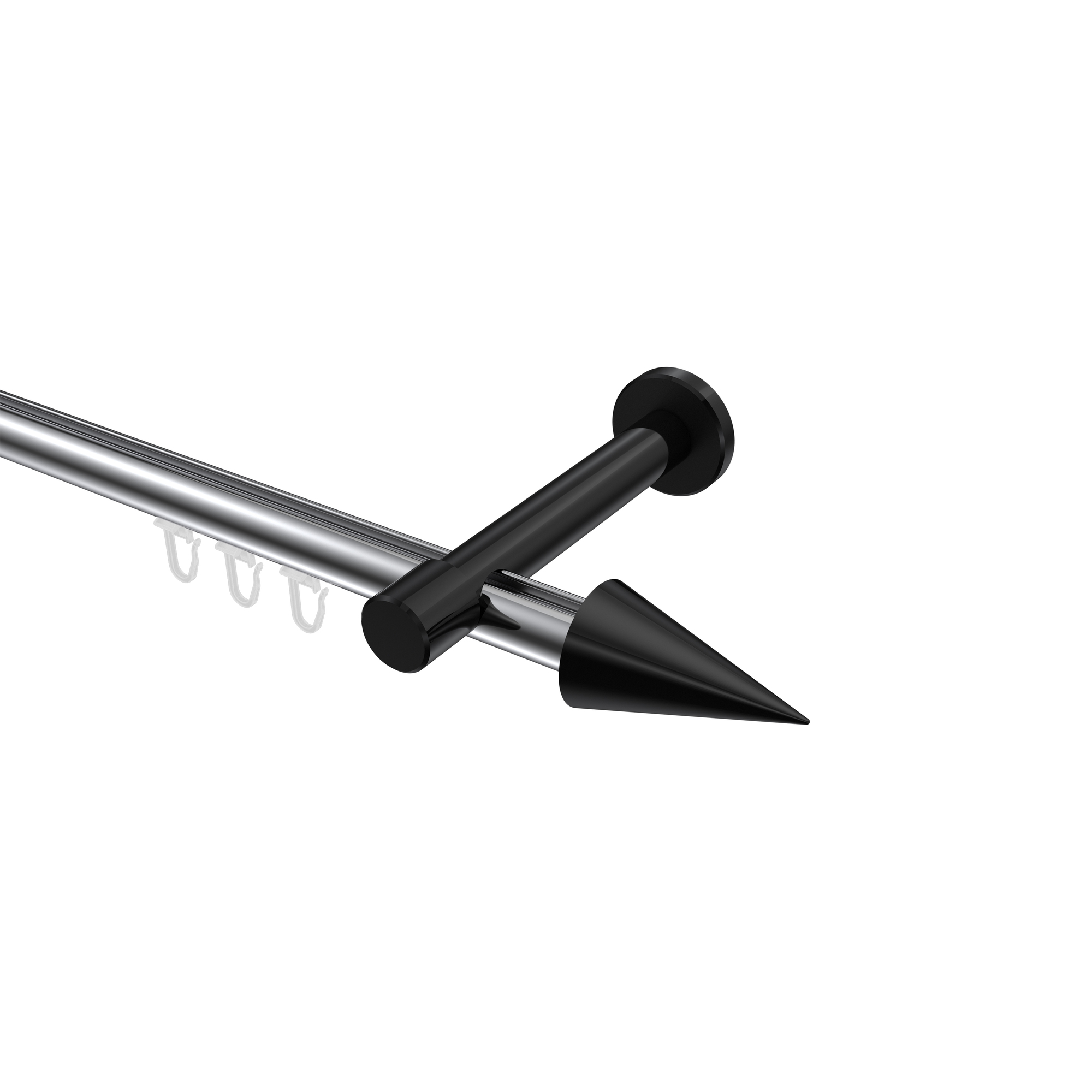 Innenlaufstange Chrom / Schwarz, Aluminium / Metall 20 mm Ø Prestige Savio Innenlaufstange Chrom / Schwarz, Aluminium / Metall 20 mm Ø Prestige Savio