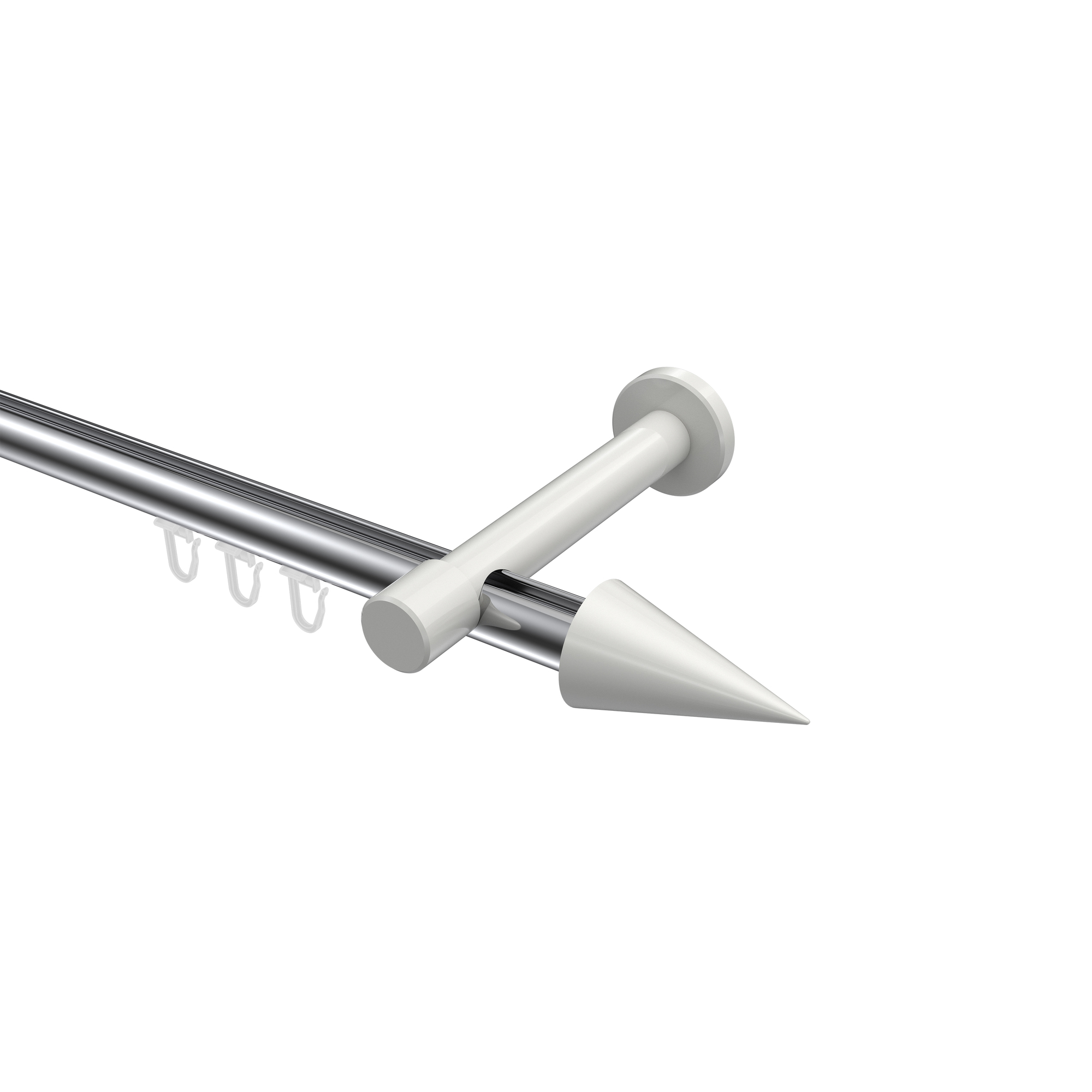 Innenlauf-Vorhangstangen Chrom / Weiß, Aluminium / Metall 20 mm Ø Prestige Savio Innenlauf-Vorhangstangen Chrom / Weiß, Aluminium / Metall 20 mm Ø Prestige Savio