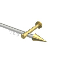 Gardinenstange mit Innenlauf Weiß / Messing-Optik, Aluminium / Metall 20 mm Ø Prestige Savio Gardinenstange mit Innenlauf Weiß / Messing-Optik, Aluminium / Metall 20 mm Ø Prestige Savio