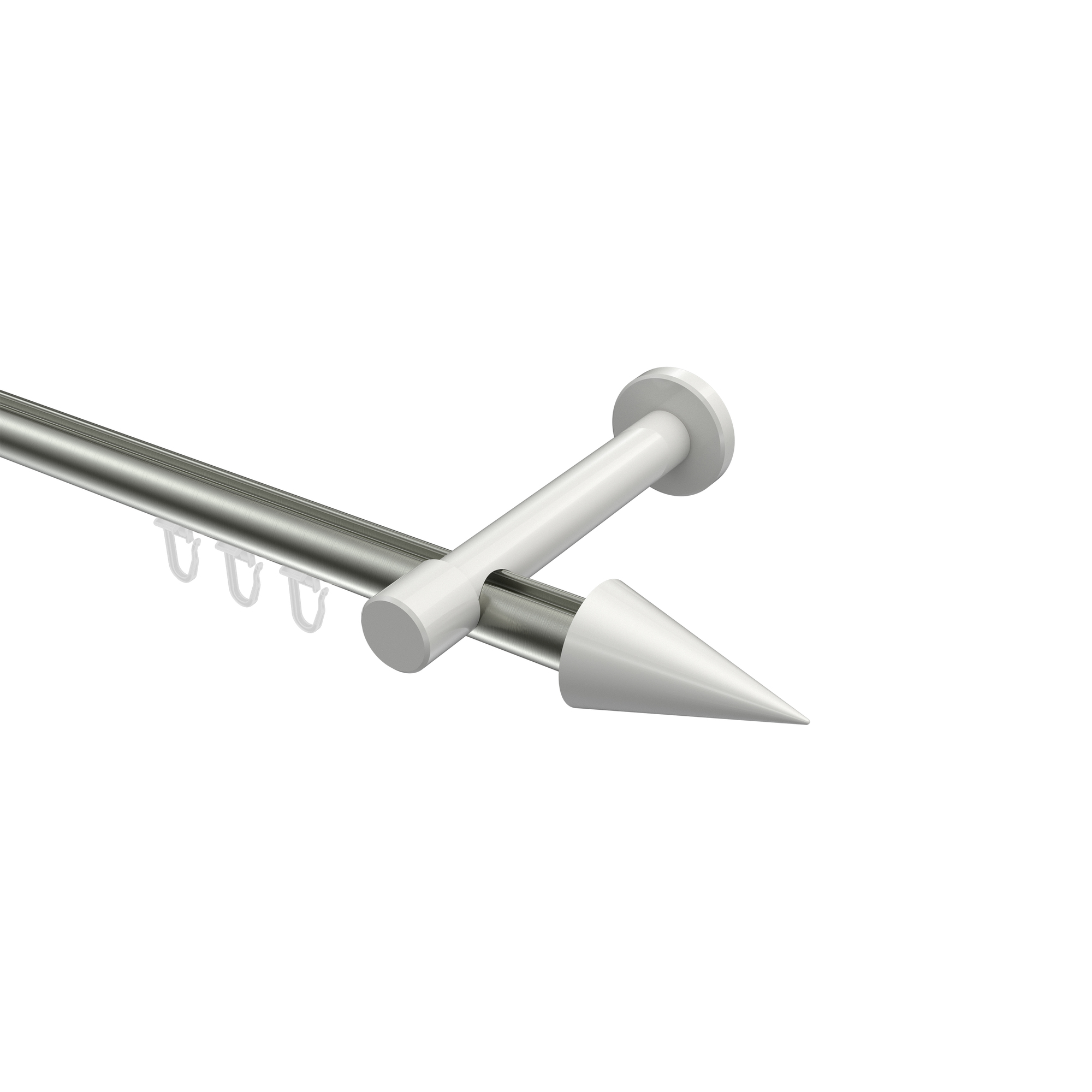 Innenlauf-Vorhangstangen Edelstahl-Optik / Weiß, Aluminium / Metall 20 mm Ø Prestige Savio Innenlauf-Vorhangstangen Edelstahl-Optik / Weiß, Aluminium / Metall 20 mm Ø Prestige Savio