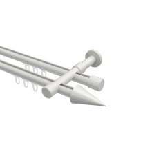 Innenlauf-Vorhangstangen Weiß, Metall 20 mm Ø Prestige Savio, doppelläufig Innenlauf-Vorhangstangen Weiß, Metall 20 mm Ø Prestige Savio, doppelläufig
