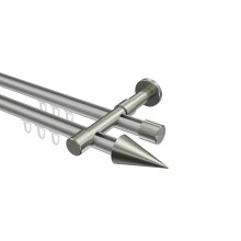 Vorhangstange mit Innenlauf Silbergrau / Edelstahl-Optik, zweiläufig Aluminium / Metall 20 mm Ø Prestige Savio Vorhangstange mit Innenlauf Silbergrau / Edelstahl-Optik, zweiläufig Aluminium / Metall 20 mm Ø Prestige Savio