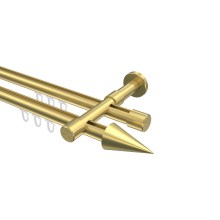 Innenlauf-Gardinenstangen Messing-Optik 20 mm Ø Prestige Savio, zweiläufig Innenlauf-Gardinenstangen Messing-Optik 20 mm Ø Prestige Savio, zweiläufig