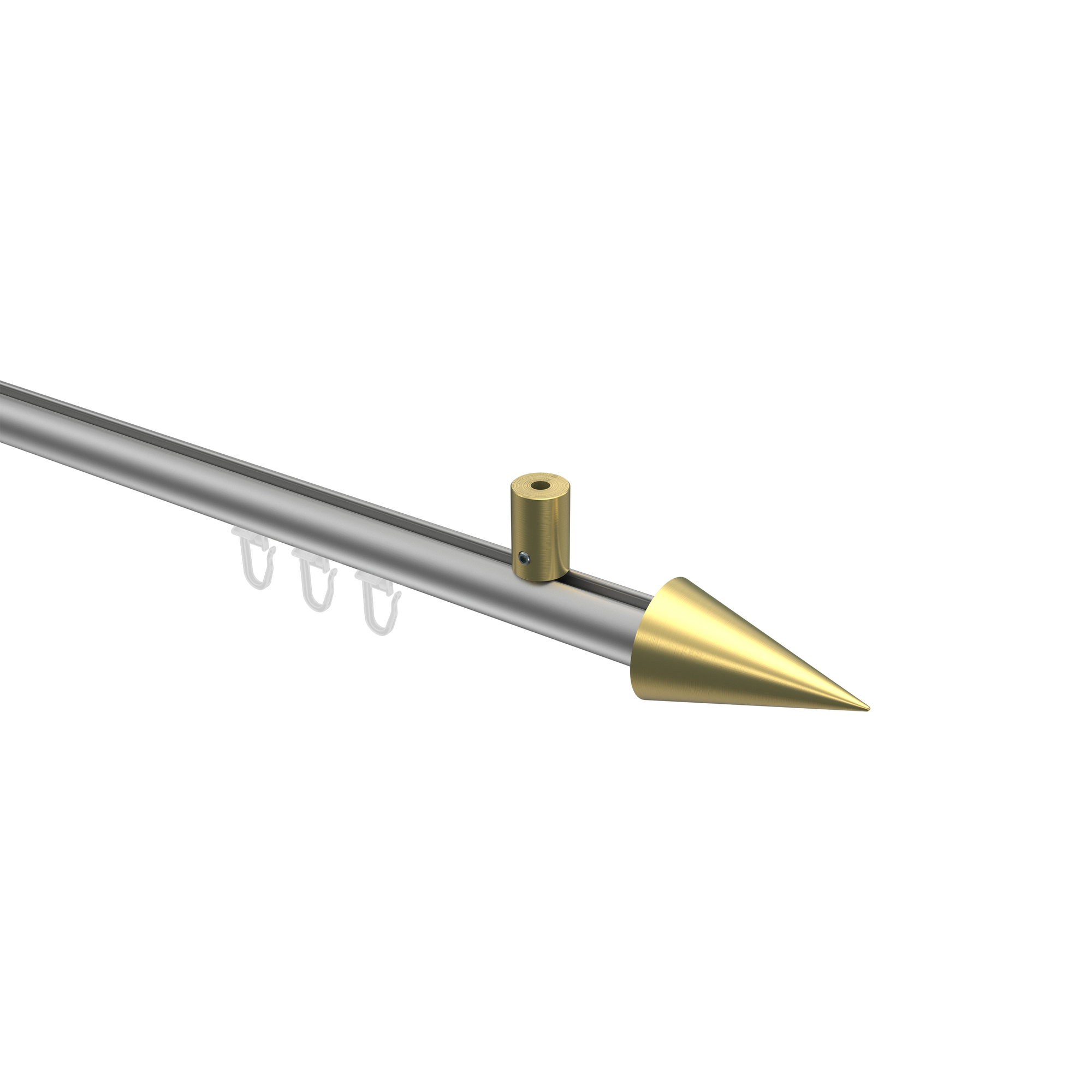 Innenlaufstange (Deckenmontage) Silbergrau / Messing-Optik, Aluminium / Metall 20 mm Ø Sonius Savio Innenlaufstange (Deckenmontage) Silbergrau / Messing-Optik, Aluminium / Metall 20 mm Ø Sonius Savio