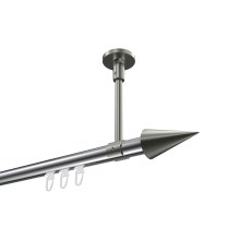 Vorhangstange mit Innenlauf (Deckenanbringung) Chrom / Edelstahl-Optik, Aluminium / Metall 20 mm Ø Sonette Savio Vorhangstange mit Innenlauf (Deckenanbringung) Chrom / Edelstahl-Optik, Aluminium / Metall 20 mm Ø Sonette Savio