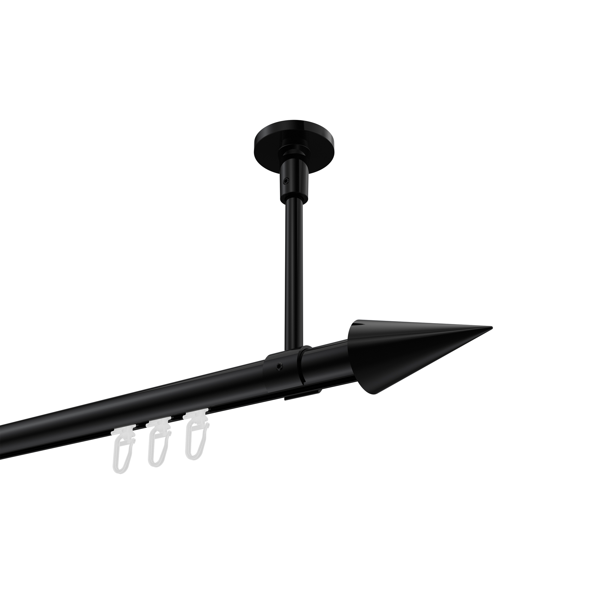 Innenlauf-Gardinenstange (Deckenmontage) Schwarz, Aluminium / Metall 20 mm Ø Sonette Savio Innenlauf-Gardinenstange (Deckenmontage) Schwarz, Aluminium / Metall 20 mm Ø Sonette Savio