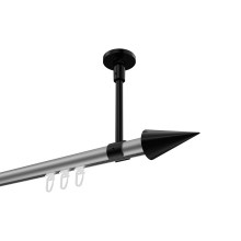 Innenlaufstange (Deckenanbringung) Silbergrau / Schwarz, Aluminium / Metall 20 mm Ø Sonette Savio Innenlaufstange (Deckenanbringung) Silbergrau / Schwarz, Aluminium / Metall 20 mm Ø Sonette Savio