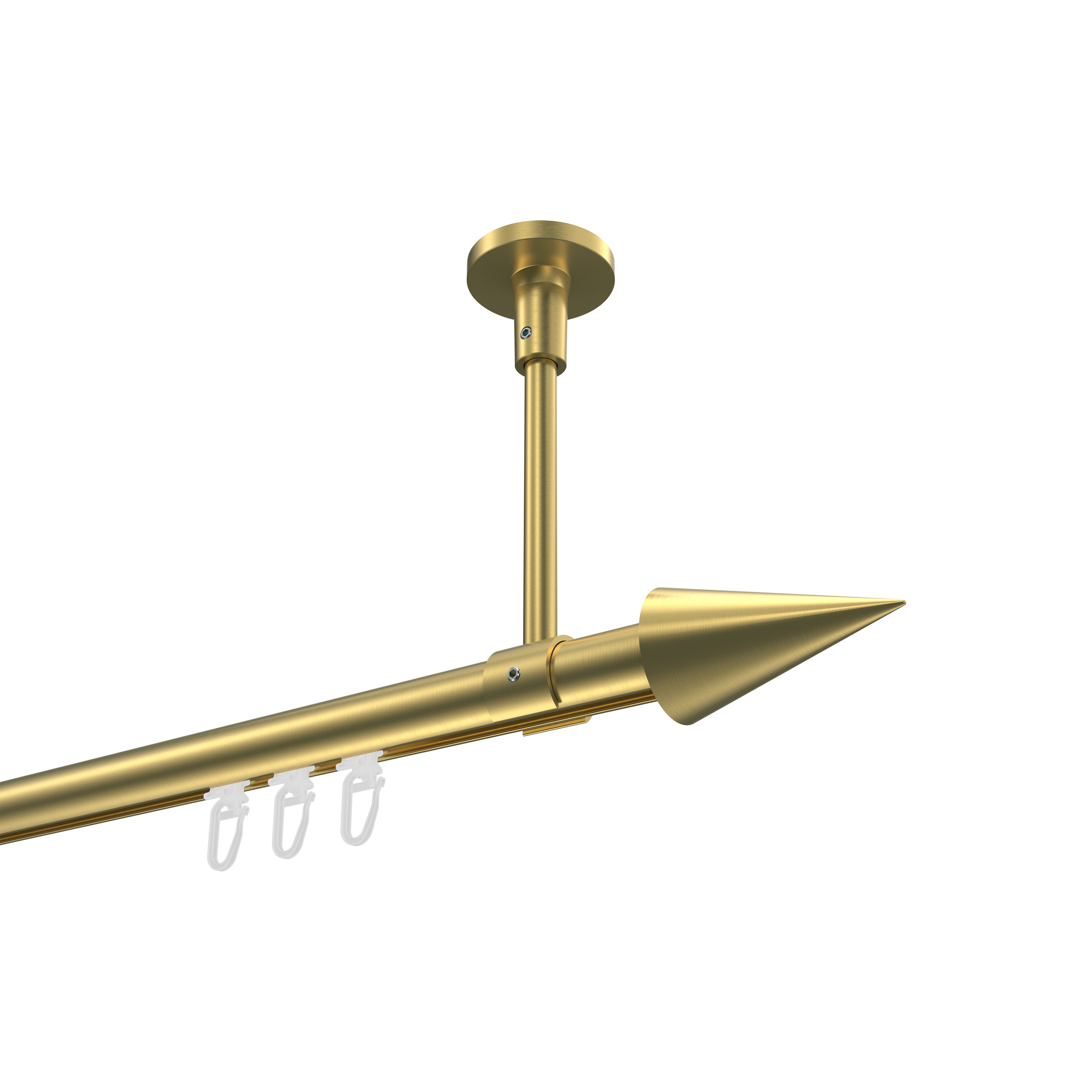 Innenlauf-Gardinenstange (Deckenmontage) Messing-Optik, Aluminium / Metall 20 mm Ø Sonette Savio Innenlauf-Gardinenstange (Deckenmontage) Messing-Optik, Aluminium / Metall 20 mm Ø Sonette Savio