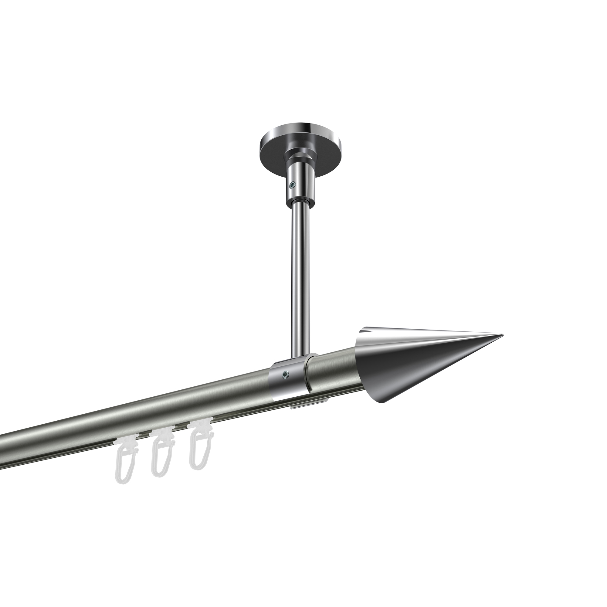 Innenlaufstange (Deckenanbringung) Edelstahl-Optik / Chrom, Aluminium / Metall 20 mm Ø Sonette Savio Innenlaufstange (Deckenanbringung) Edelstahl-Optik / Chrom, Aluminium / Metall 20 mm Ø Sonette Savio