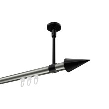 Gardinenstange mit Innenlauf (Deckenbefestigung) Edelstahl-Optik / Schwarz, Aluminium / Metall 20 mm Ø Sonette Savio Gardinenstange mit Innenlauf (Deckenbefestigung) Edelstahl-Optik / Schwarz, Aluminium / Metall 20 mm Ø Sonette Savio