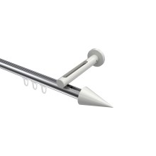 Gardinenstange mit Innenlauf Chrom / Weiß, Aluminium / Metall 20 mm Ø Siteno Savio Gardinenstange mit Innenlauf Chrom / Weiß, Aluminium / Metall 20 mm Ø Siteno Savio